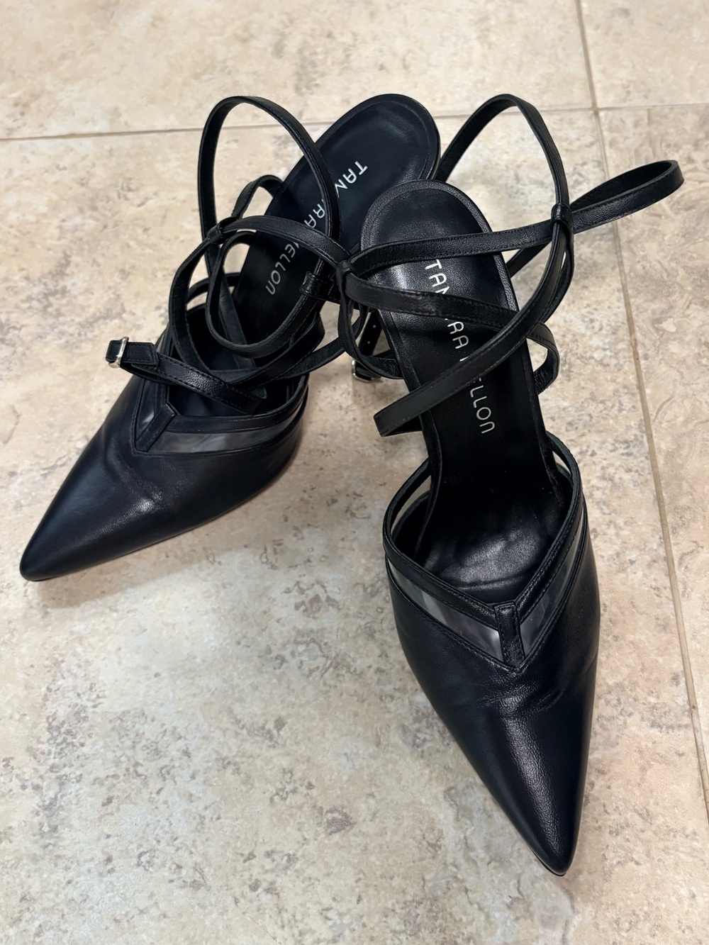 Tamara Mellon Forever Strappy Slingback Pump in Black. Size 6